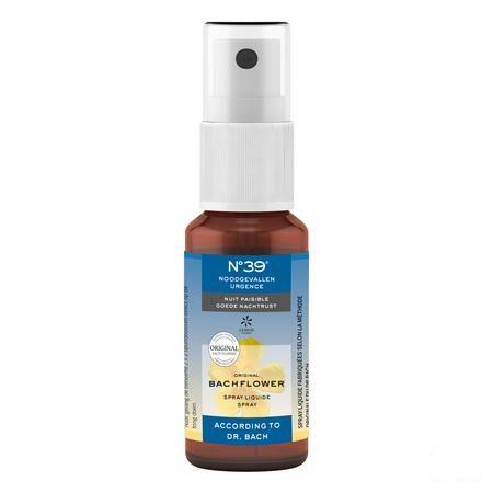 Bachbloesem Bio Nr 39 Noodgevallen Nacht Spray 20 ml  -  Eureka Pharma