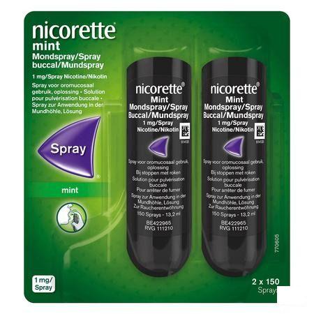 Nicorette Mint Spray Buccal 2x150 Sprays 1 mg/spray