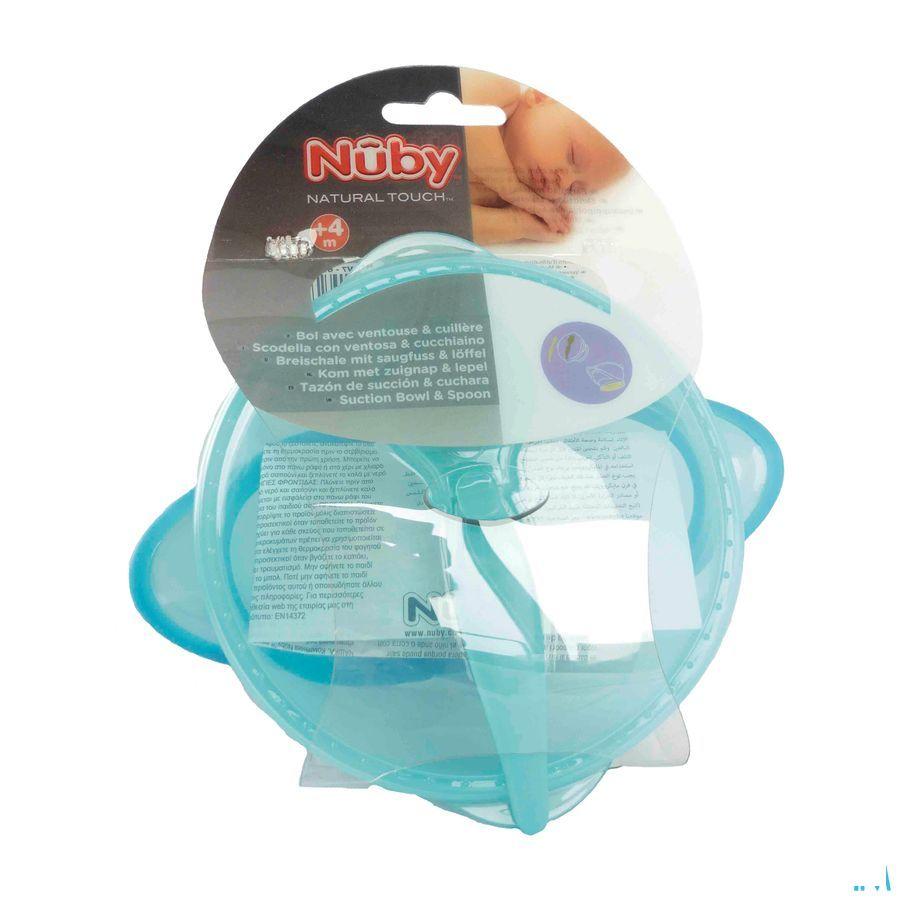 Nuby Kom Met Zuignap & Lepel Blauw  -  New Valmar