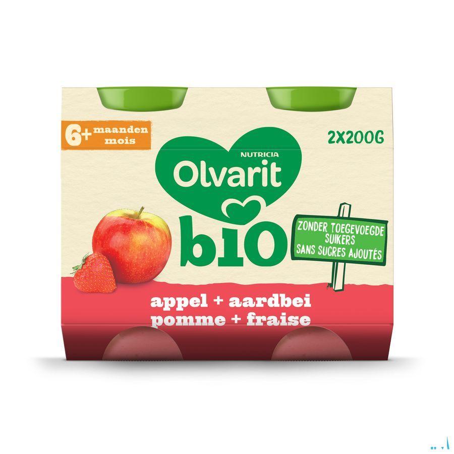 Olvarit Bio Pomme Fraise 6M 2X200G  -  Nutricia