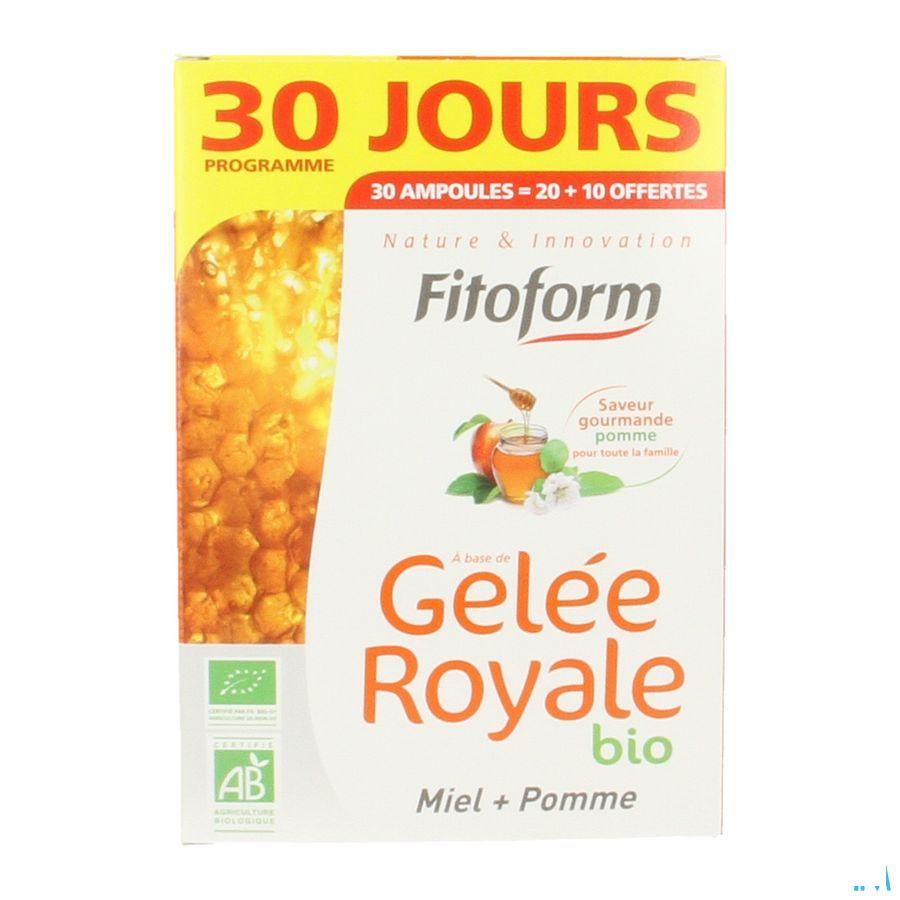 Gelee Royale Bio Miel-fructose Ampoule 20 + 10 Fitoform  -  Bioholistic Diffusion