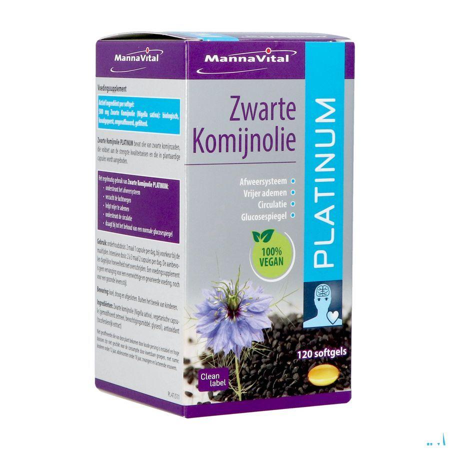 Mannavital Omega 3 Zwarte Komijnolie V-Caps 120