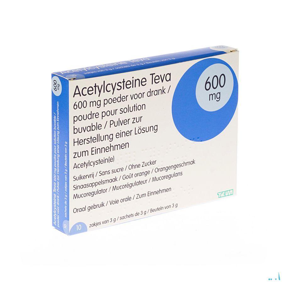 Acetylcysteine Teva 600 mg Pdr Sach 10 X 600 mg
