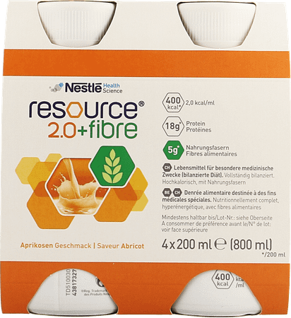 Resource 2.0 Fibre Abrikoos 4x200 ml 12100729  -  Nestle