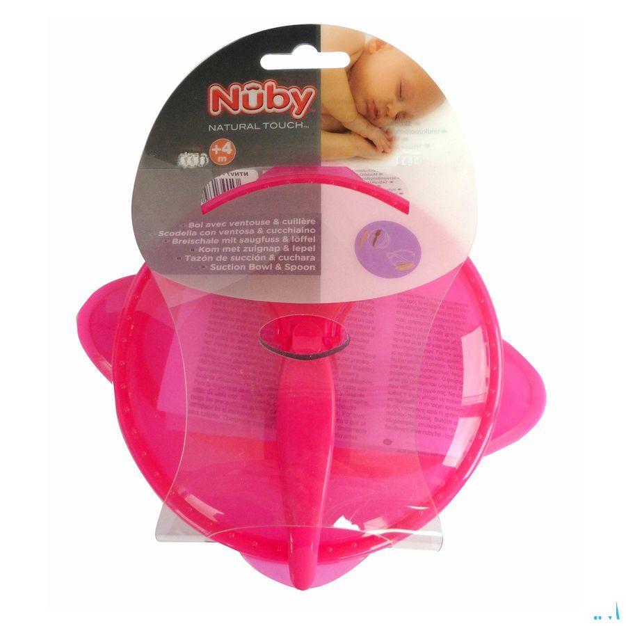 Nuby Bol Ventouse & Cuillere Rose  -  New Valmar