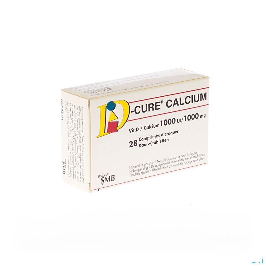 D Cure Calcium 1000 mg/1000UI Kauwtabletten 28