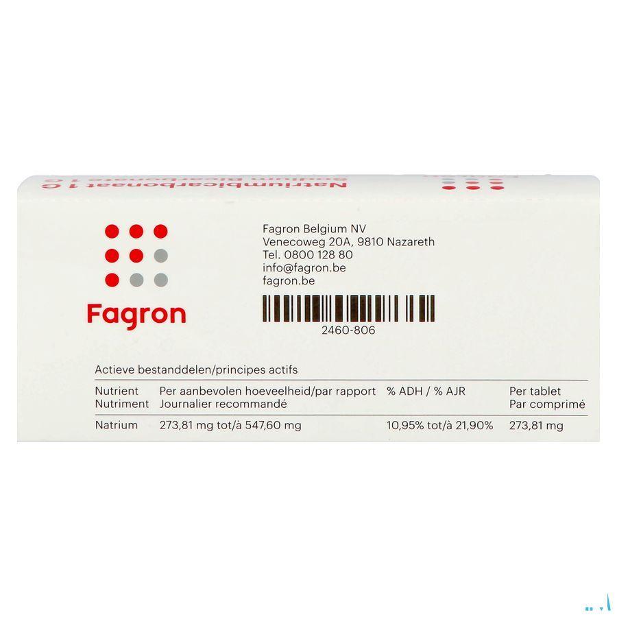 Natriumbicarbonaat 1 gr Ud Tabletten 50  -  Fagron