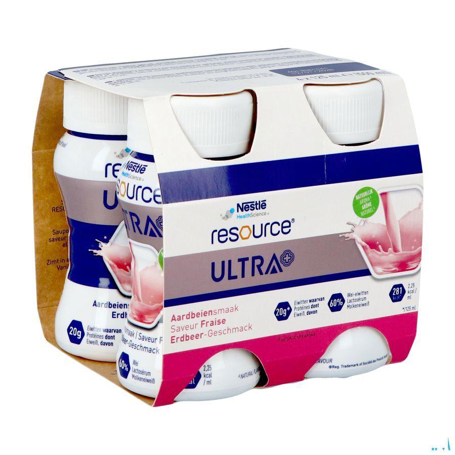 Resource Ultra+ Aardbeiensmaak 4X125 ml