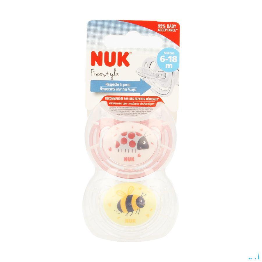Nuk Sucettes 2 Freestyle Fille 6-18m 2  -  Eureka Pharma