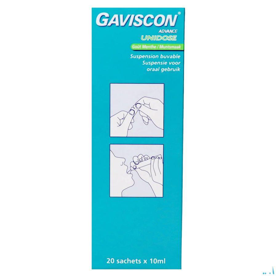 Gaviscon Advance Orale Suspensie Munt Ud Zakje 20x10 ml