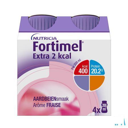 Fortimel Extra 2Kcal Aardbei 4X200 ml  -  Nutricia