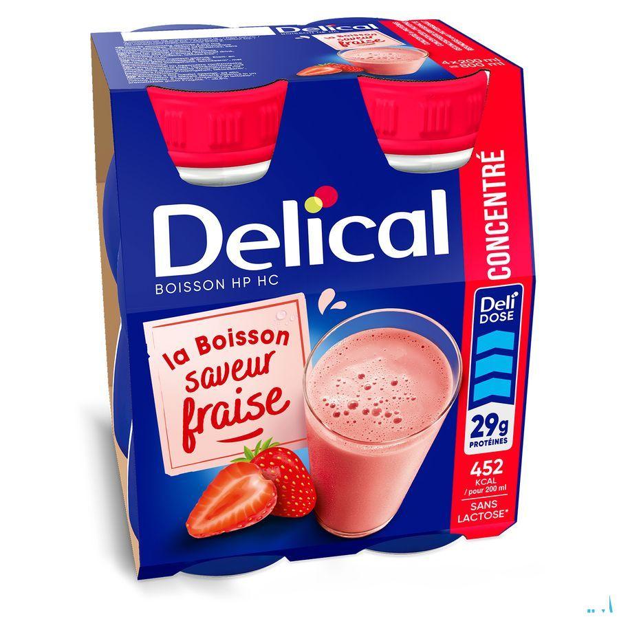 Delical Geconcentr. Aardbei 4x200 ml  -  Bs Nutrition