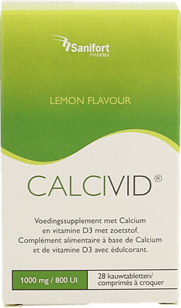 Calcivid 1000 mg/800IELemon Chew 28 