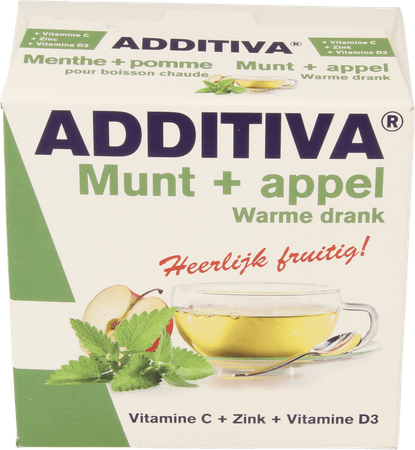 Additiva Warme Drank Munt Appel Zakje 10x12g  -  Bomedys