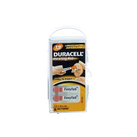 Duracell Easytab Hoorbatterij Da13 6 Oranje