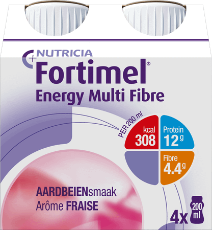Fortimel Energy Multi Fibre Aardbei 4x200 ml  -  Nutricia