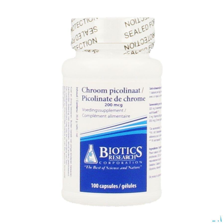 Biotics Chroom Picolinaat 200mcg 100 gélules  -  Energetica Natura
