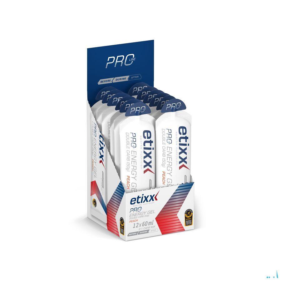 Etixx Double Carb Energy Gel Proline Peach 12 x 60 ml
