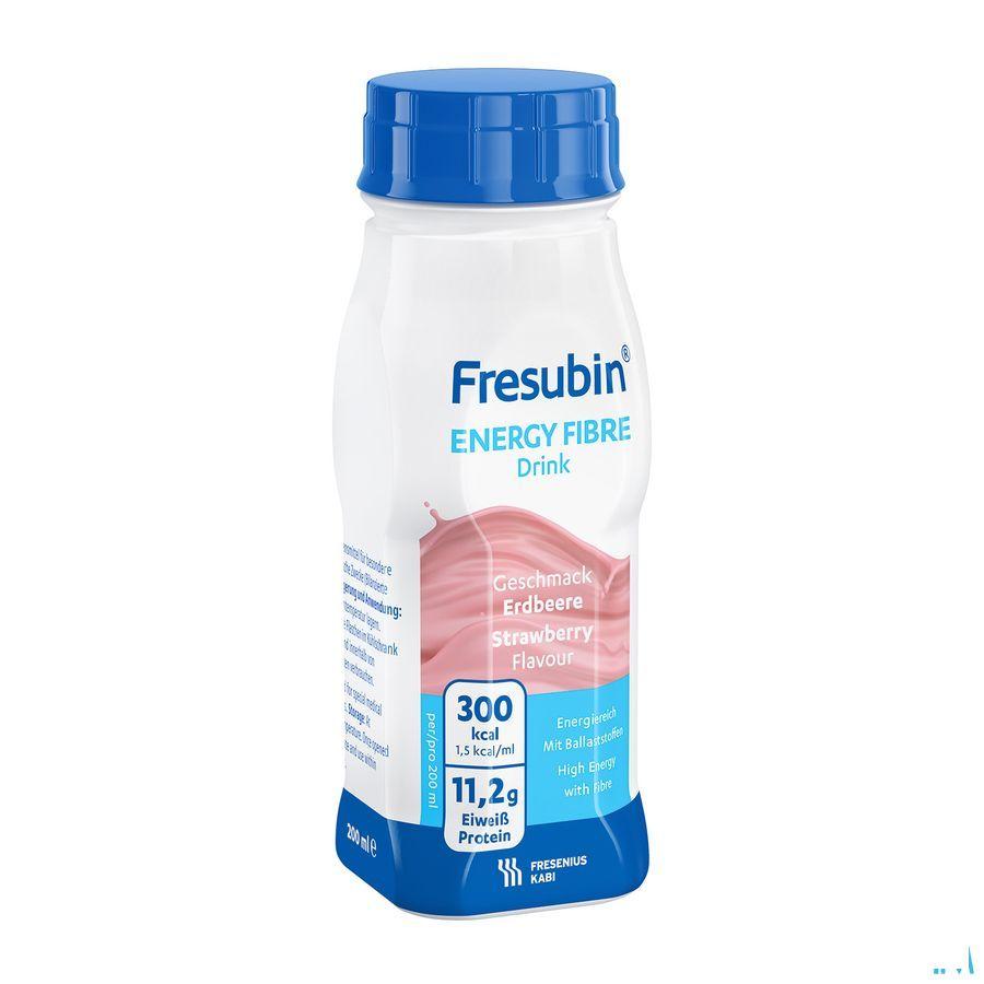Fresubin Energy Fibre Drink Fraise Flacon 4x200 ml  -  Fresenius
