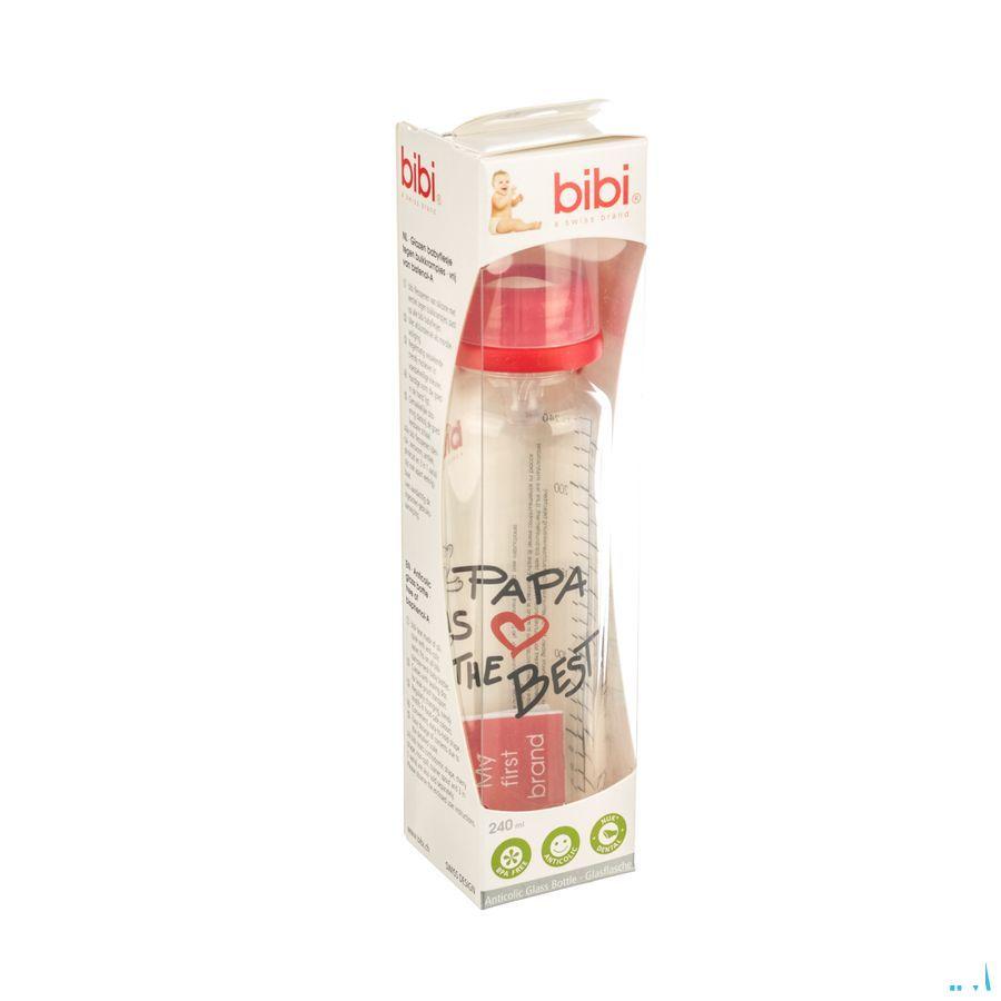 Bibi Zuigfles Glas Mama Papa 250 ml 1071075  -  Credophar