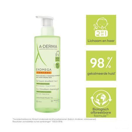 Aderma Exomega Control Reinigingsgel 2in1 500 ml  -  Aderma