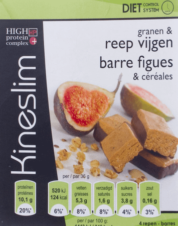 Kineslim Barre Figues-cereales 4x36g  -  Ocebio