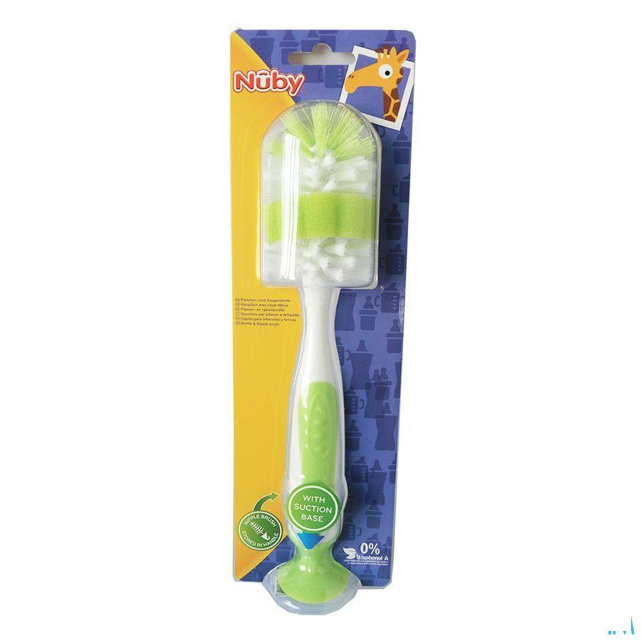 Nuby Flessenborstel Met Kleinere Speenborstel En Zuignap  -  New Valmar