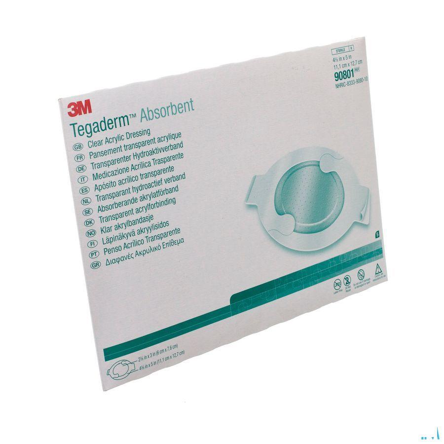 Tegaderm 3m Absorb.transp Ster 11,1x12,7cm 5 90801  -  3M
