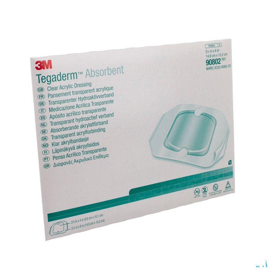 Tegaderm 3m Absorb.transp Ster 14,9x15,2cm 5 90802  -  3M