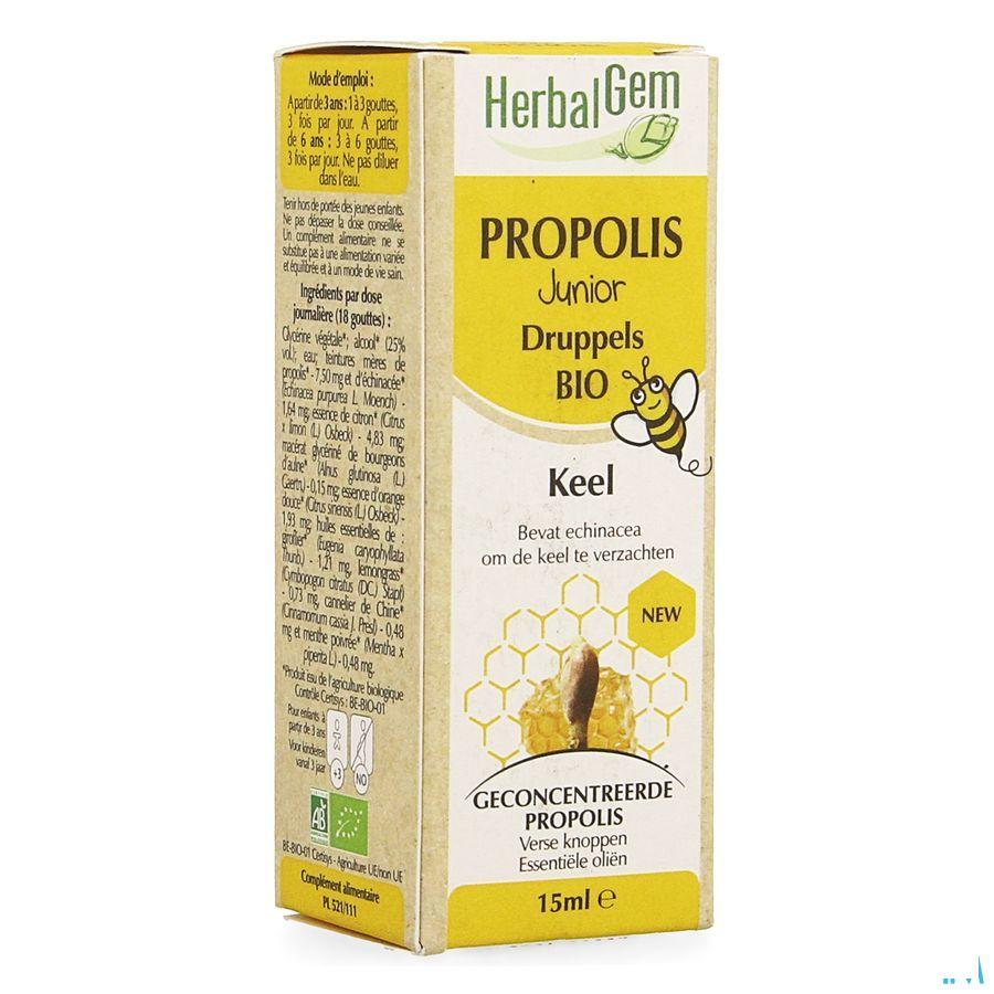 Herbalgem Propolis Junior Bio Fl Gutt 15 ml  -  Herbalgem