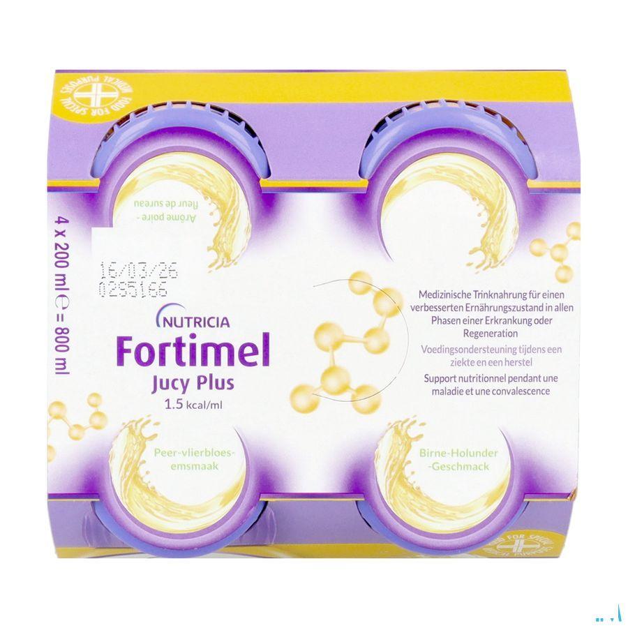 Fortimel Jucy Plus Peer Vlierbloes. 4 x 200 ml 185088