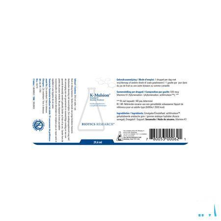 Biotics K-Mulsion 29.6 ml  -  Energetica Natura