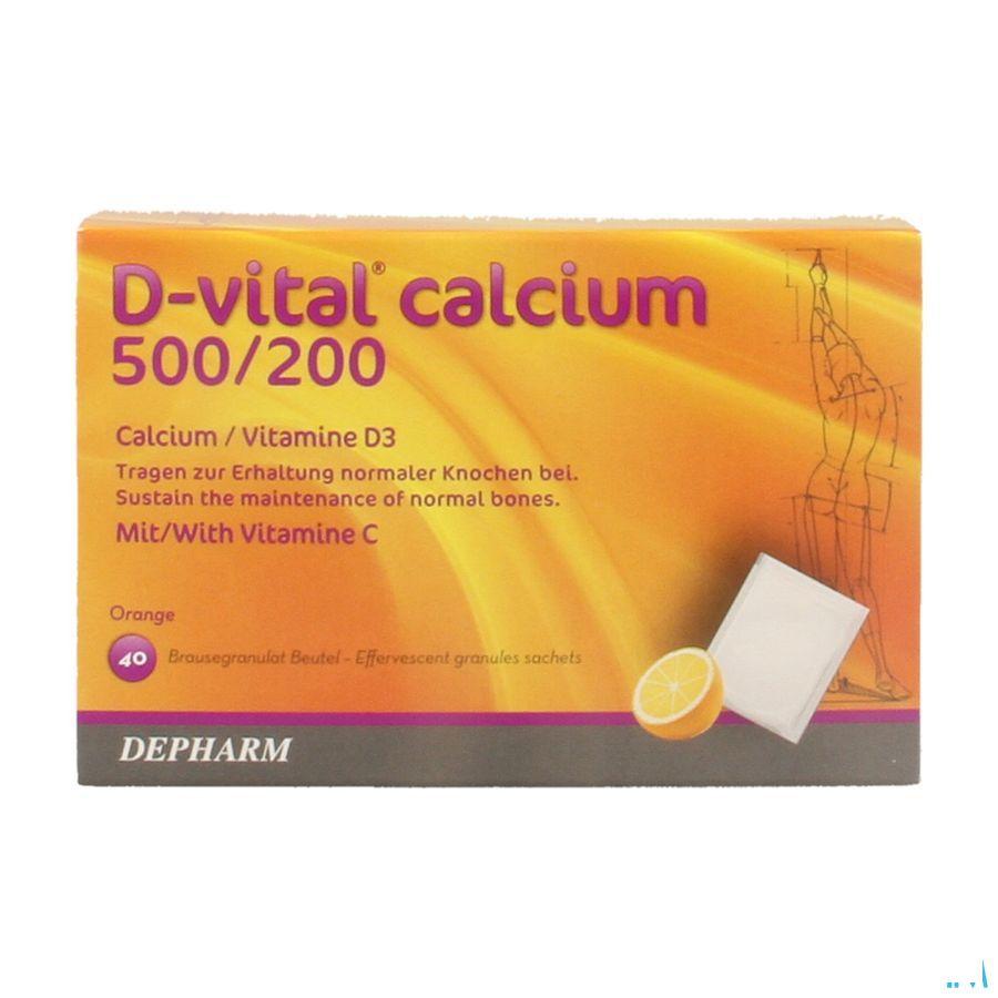 D Vital Calcium 500/200 Sinaas Zakjes 40  -  Depharm