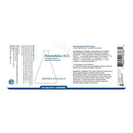 Biotics Bromelaïne ACL 100 comprimés  -  Energetica Natura