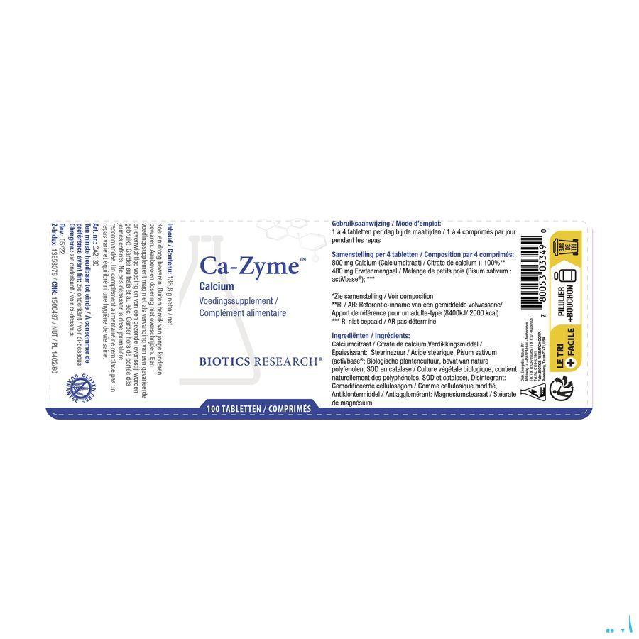 Biotics Ca-Zyme 200mg 100 comprimés  -  Energetica Natura