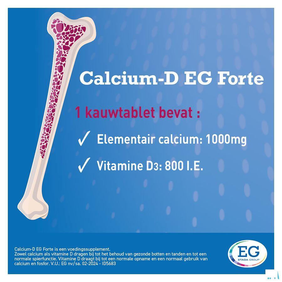 Calcium-D Forte Eg 1000 mg/800Ie Citroen Kauwtabl90  -  EG