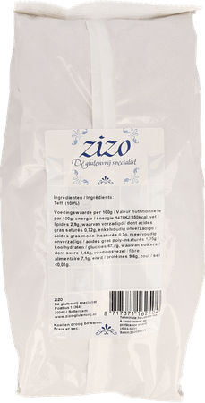 Zizo Teff Meel Bruin Glutenvrij 900 gr 4095  -  Revogan