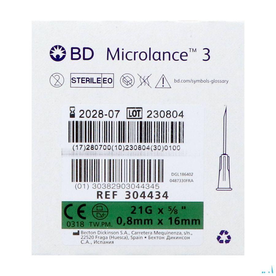 Bd Microlance 3 Naald 21G 5/8 Rb 0,8X16Mm Groen100