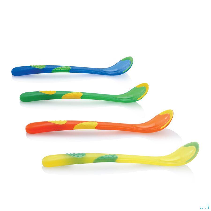 Nuby Warmtegevoelige Lepel Met Lange Handgreep - 2stk - 6m +   -  New Valmar