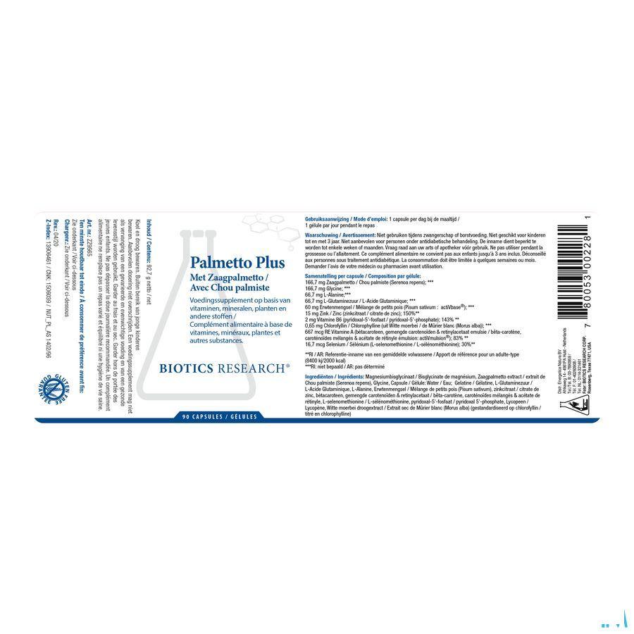 Biotics Palmetto Plus 90 capsules  -  Energetica Natura