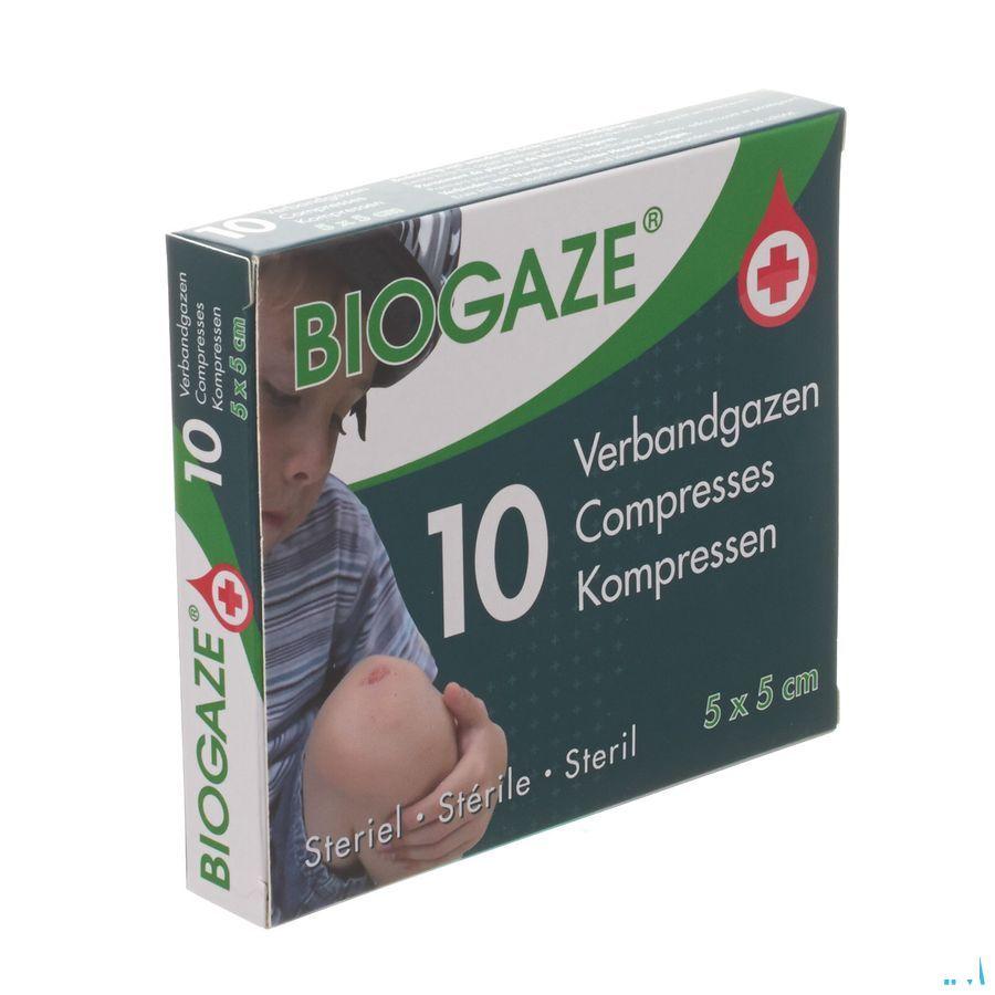 Biogaze 10 Compresses 5 X 5 Cm