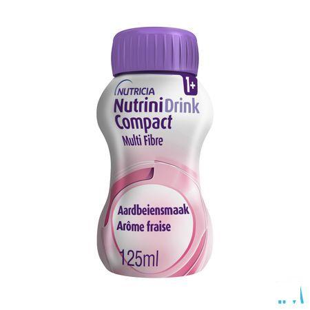 Nutrinidrink Compact Multi Fibre Aardbei 4x125 ml  -  Nutricia