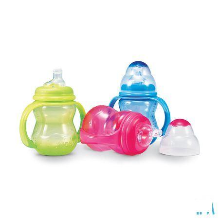 Nuby Trainingsfles Met Antilektuit - 240 ml - 6m +   -  New Valmar