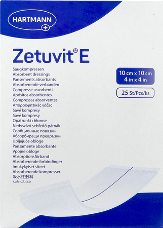 Zetuvit E 10x10cm St. 25 P/s  -  Hartmann