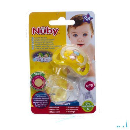 Nuby C Fopspeen Polyprop. Ortho Lichtgevend 0-6m  -  New Valmar