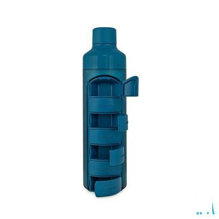 Yos Water Bottle & Pill Box Weekly Bold Blue