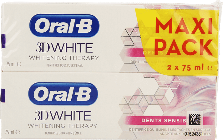 Oral-B  3D White Sensitive 2X75 ml