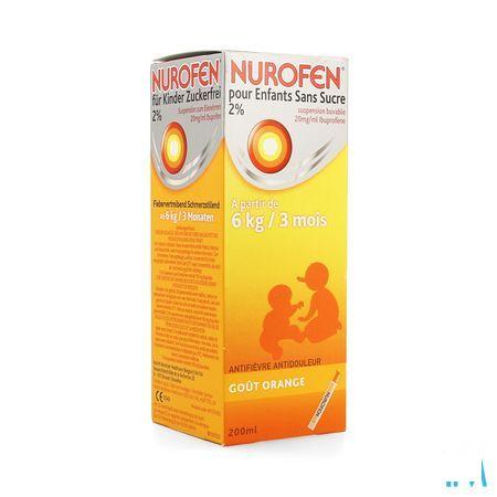 Nurofen Kind Sinaas Suspensie Suikervrij 200 ml