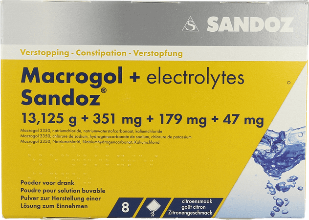 Macrogol + Electr Sandoz Pulv Gout Citron Sachets 8 
