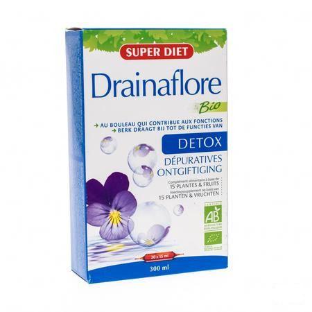 Super Diet Drainaflore Bio Ampoule 20x15 ml  -  Superdiet Laboratoires